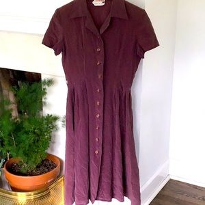 Vintage sandwashed and sun faded silk shirt dress